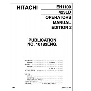 Hitachi EH1100 Rigid Dump Truck set of Service Manuals