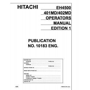 Hitachi EH4500 Rigid Dump Truck set of Service Manuals