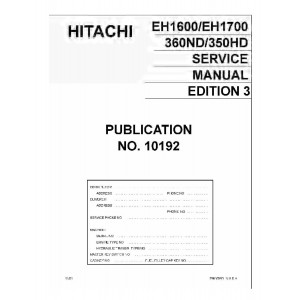 Hitachi EH1600 and EH1700 Rigid Dump Truck set of Service Manuals