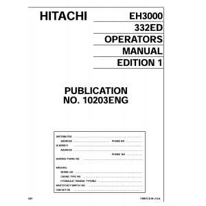 Hitachi EH3000 Rigid Dump Truck set of Service Manuals