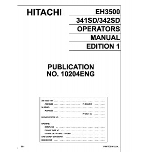 Hitachi EH3500 Rigid Dump Truck set of Service Manuals