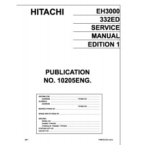 Hitachi EH3000 Rigid Dump Truck set of Service Manuals