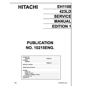 Hitachi EH1100 Rigid Dump Truck set of Service Manuals