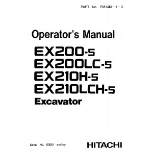 Hitachi EX200-5, EX230-5 and EX270-5 Crawler Excavator set of Service Manuals