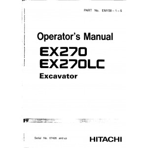 Hitachi EX270 and EX270-LC Crawler Excavator set of Service Manuals