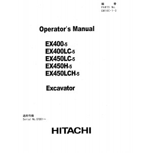 Hitachi EX400-5, EX400LC-5 and EX450LC-5 Crawler Excavator set of Service Manuals