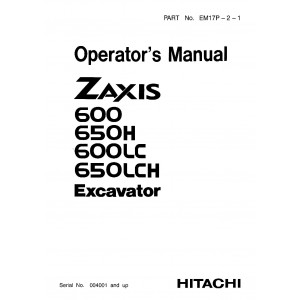 Hitachi Zaxis 600 and Zaxis 650H Crawler Excavator set of Service Manuals