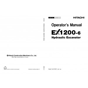 Hitachi EX1200-6 Hydraulic Excavator set of Service Manuals