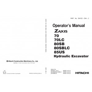 Hitachi Zaxis 80SB and Zaxis 80SBLC Compact Excavator set of Service Manuals