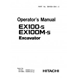 Hitachi EX100-5, EX100M-5, EX110-5 and EX110M-5 Hydraulic Excavator set of Service Manuals