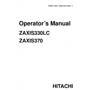 Hitachi Zaxis 330, Zaxis 330LC, Zaxis 350H, Zaxis 350LCH and Zaxis 370MTH Crawler Excavator set of Service Manuals