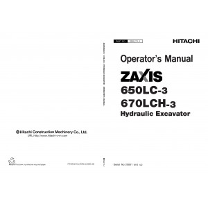 Hitachi Zaxis 650LC-3 and Zaxis 670LCH-3 Crawler Excavator set of Service Manuals