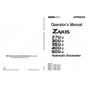 Hitachi Zaxis 30U-2 and Zaxis 35U-2 Compact Excavator set of Service Manuals