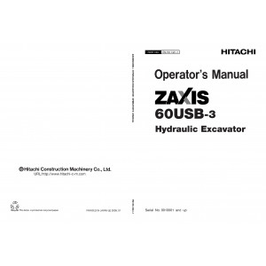 Hitachi Zaxis 60USB-3 Compact Excavator set of Service Manuals