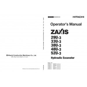 Hitachi Zaxis 48U-3 and Zaxis 52U-3 Compact Excavator set of Service Manuals