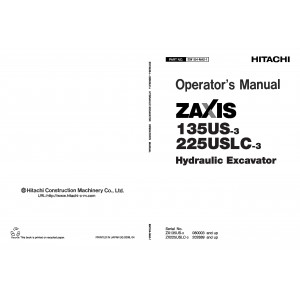 Hitachi Zaxis 225US-3 and Zaxis 225USLC-3 Crawler Excavator set of Service Manuals