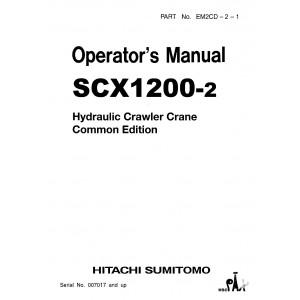 Hitachi-Sumitomo SCX1200-2 and SCX1500-2 Crawler Crane set of Service Manuals