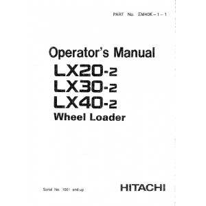 Hitachi LX20-2 Wheel Loader set of Service Manuals