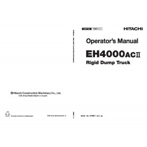 Hitachi EH4000AC-II Rigid Dump Truck set of Service Manuals