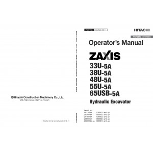 Hitachi Zaxis 38U-5A Compact Excavator set of Service Manuals