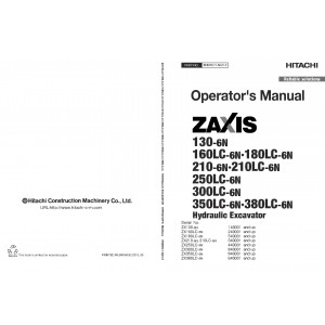 Hitachi Zaxis 210-6, Zaxis 210LC-6, Zaxis 210LCN-6 and Zaxis 240N-6 Crawler Excavator set of Service Manuals