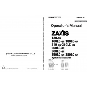 Hitachi Zaxis 300LC-6N Crawler Excavator set of Service Manuals