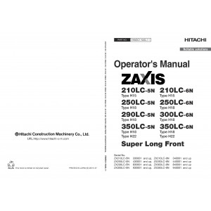 Hitachi Zaxis 250LC-6N Crawler Excavator set of Service Manuals