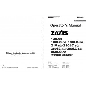 Hitachi Zaxis 130-5G and Zaxis 130K-5G Crawler Excavator set of Service Manuals