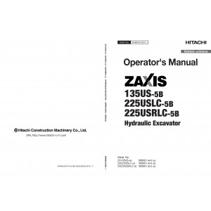 Hitachi Zaxis 135US-5B Crawler Excavator set of Service Manuals