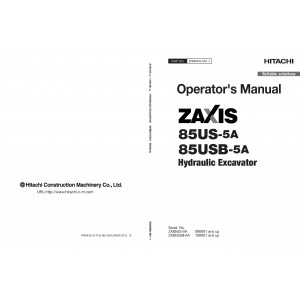 Hitachi Zaxis 75US-5A and Zaxis 85US-5A Compact Excavator set of Service Manuals