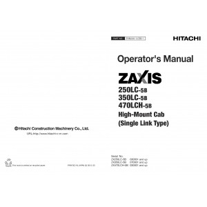 Hitachi Zaxis 250LC-5B and Zaxis 250LCN-5B Crawler Excavator set of Service Manuals