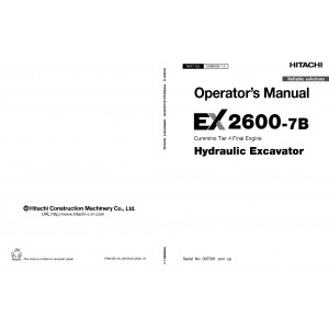 Hitachi EX2600-7B Hydraulic Excavator set of Service Manuals