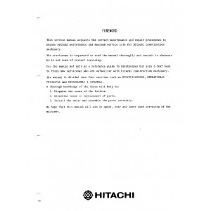 Hitachi UH801 Crawler Excavator set of Service Manuals