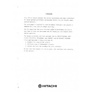 Hitachi UH501 Crawler Excavator Service Manual