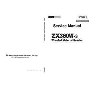 Hitachi Zaxis 360W-3 Wheeled Material Handler set of Service Manuals