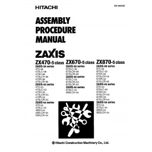 Hitachi Zaxis 870-5A, Zaxis 870LC-5A, Zaxis 890H-5A and Zaxis 890LCH-5A Crawler Excavator set of Service Manuals