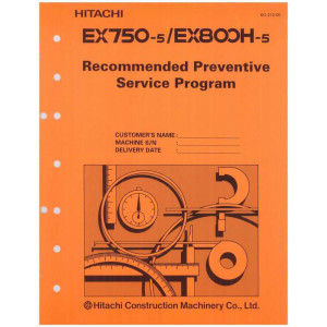 Hitachi EX750-5 and EX800H-5 Crawler Excavator set of Service Manuals