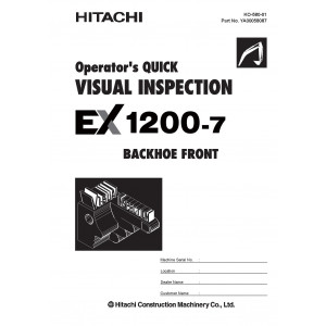 Hitachi EX1200-7B (Tier 4 Final Cummins engine) Hydraulic Excavator set of Service Manuals