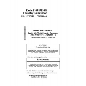 Hitachi Zaxis 210F-FE-6N Forestry Excavator set of Service Manuals