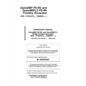 Hitachi Zaxis 260F-FE-6N and Zaxis 260FLC-FE-6N Forestry Excavator set of Service Manuals