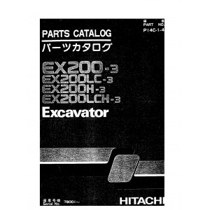 Hitachi EX200-3, EX200LC-3, EX200H-3 and EX200LCH-3 Crawler Excavator set of Parts Catalogs