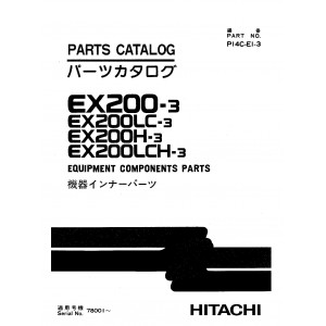 Hitachi EX200-3, EX200LC-3, EX200H-3 and EX200LCH-3 Crawler Excavator set of Parts Catalogs