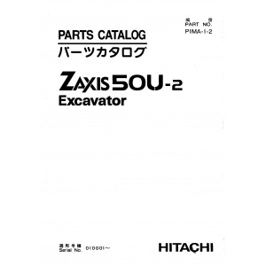 Hitachi Zaxis 50U-2 Compact Excavator set of Parts Catalogs