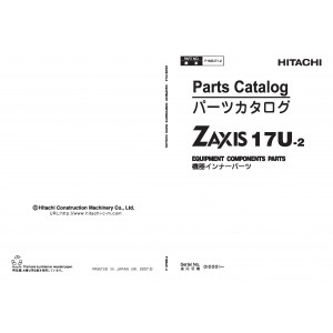 Hitachi Zaxis 17U-2 Compact Excavator set of Parts Catalogs