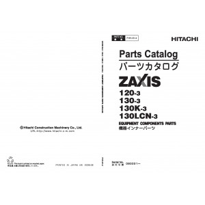 Hitachi Zaxis 120-3, Zaxis 130-3, Zaxis 130K-3 and Zaxis 130LCN-3 Crawler Excavator set of Parts Catalogs