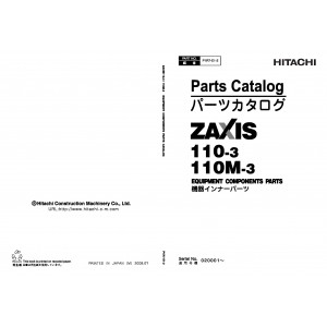 Hitachi Zaxis 110-3 and Zaxis 110M-3 Crawler Excavator set of Parts Catalogs