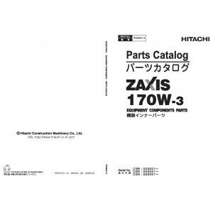 Hitachi Zaxis 170W-3 Wheel Excavator set of Parts Catalogs