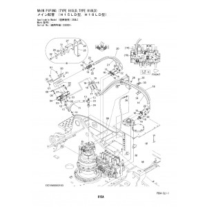 Hitachi Zaxis 250LC-5B and Zaxis 250LCN-5B Crawler Excavator set of Parts Catalogs