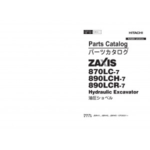 Hitachi Zaxis 870LC-7, Zaxis 890LCH-7 and Zaxis 890LCR-7 Crawler Excavator set of Parts Catalogs