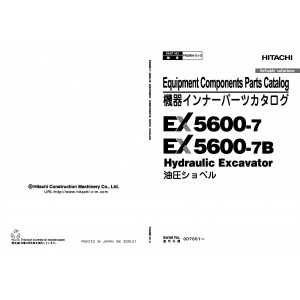 Hitachi EX5600-7B Hydraulic Excavator set of Parts Catalogs